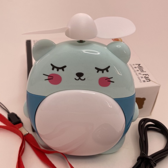 Kawaii blue mouse light/fan rechargeable portable NWT - Picture 11 of 16